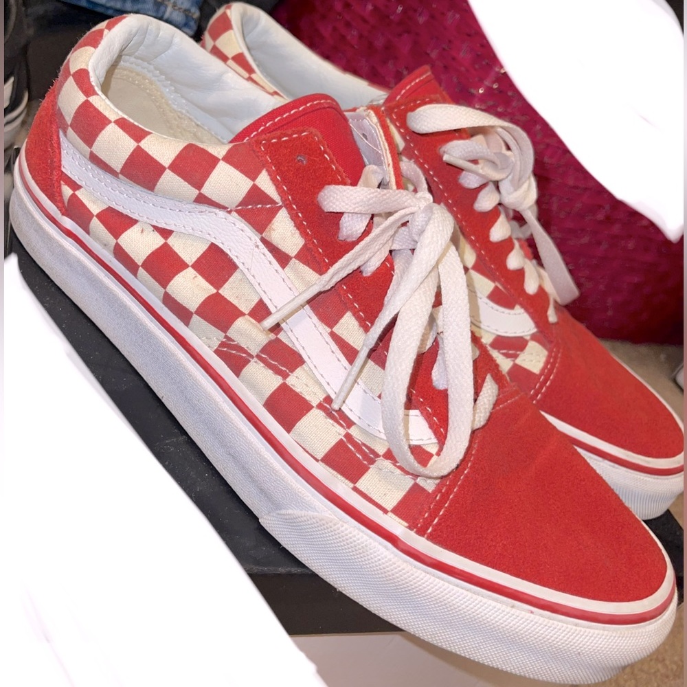 Red checkered vans